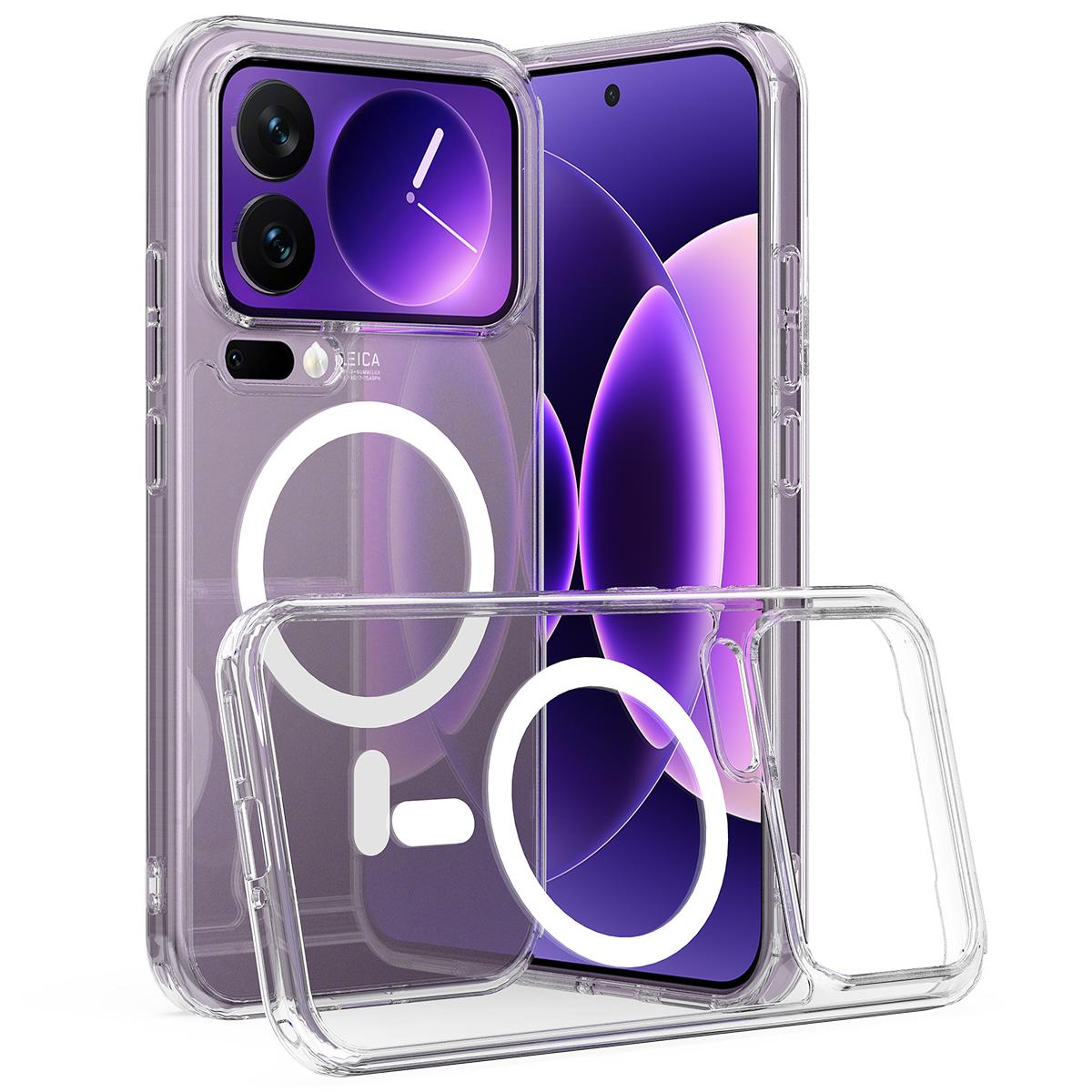 

For Xiaomi 17 Pro Max Clear Phone Magnetic Case TPU+Acrylic Back Cover