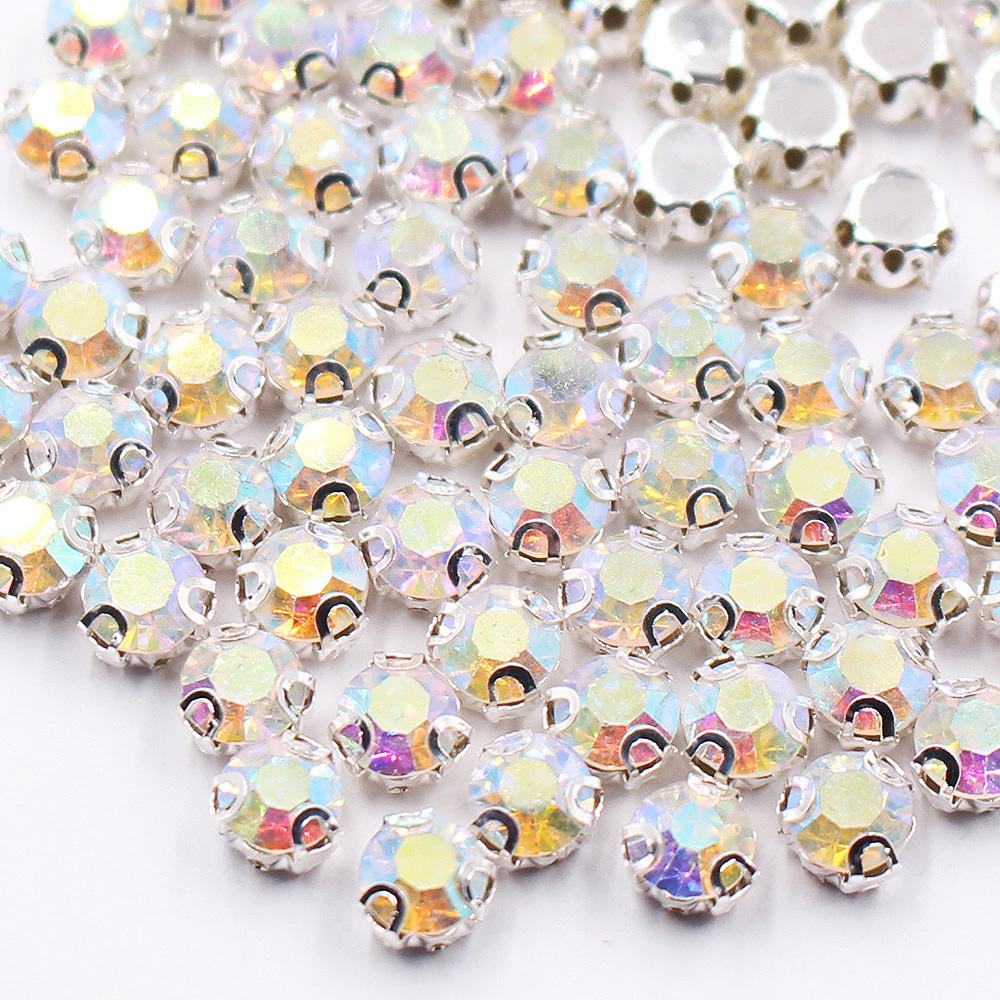 SS16-SS40 2D 3D Krallen-Näh-Strasssteine, glänzende Kristalle, Glasperlen, Steine, Strass zum Aufnähen für Kleidungsdekorations-Edelsteine