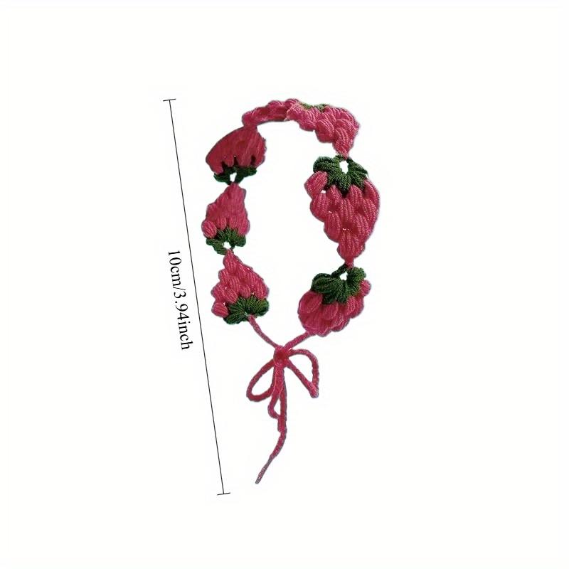 Kleines Erdbeer-Stirnband Häkeln Süß Niedlich Haarband Schal Stirnbänder Bandanas Breite Elastische Haarbänder Modeaccessoires