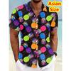 Herren Hawaiianhemd Tropisches Bananenmuster Lustig 3D-Druckhemd Kurzarm Einreiher Strandhemden Damen Bluse