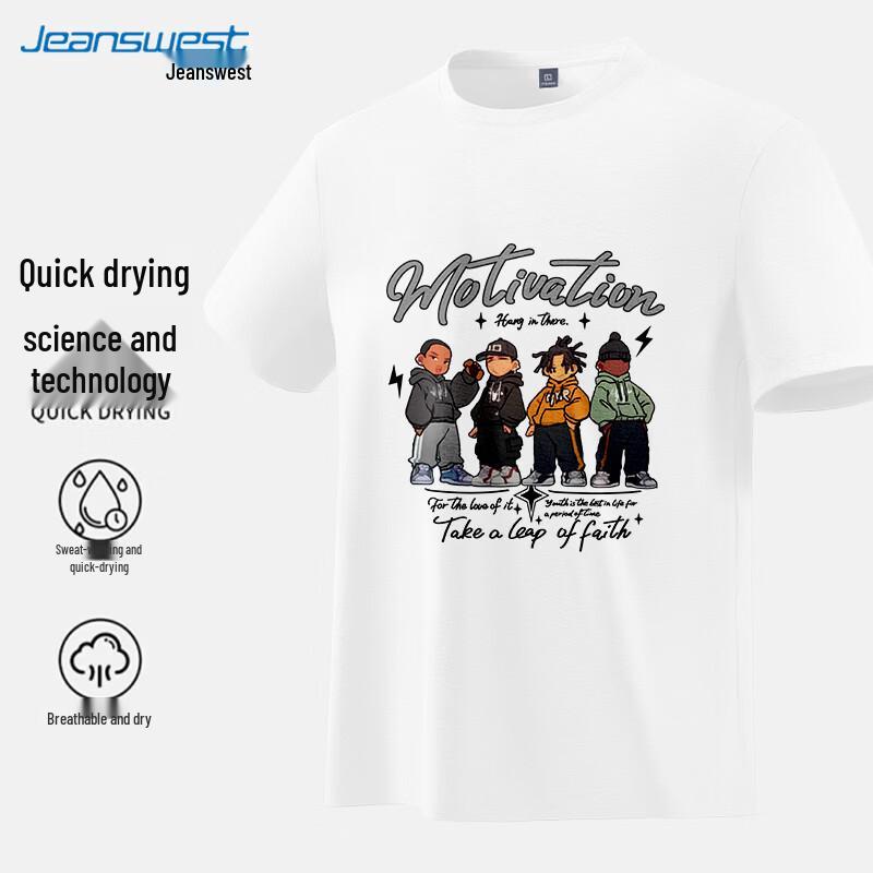 Jeanswest Hip-Hop Graphic Short Sleeve T-Shirt L