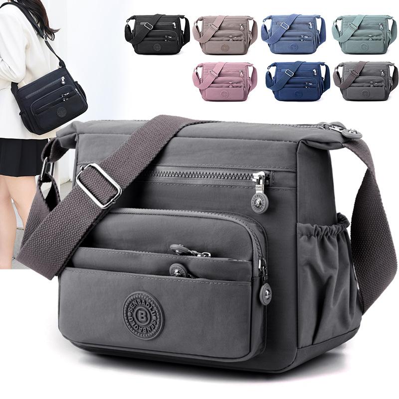 Single-shoulder Crossbody Bag Multi-compartment Water-resistant Women's Bag Casual Canvas Bag