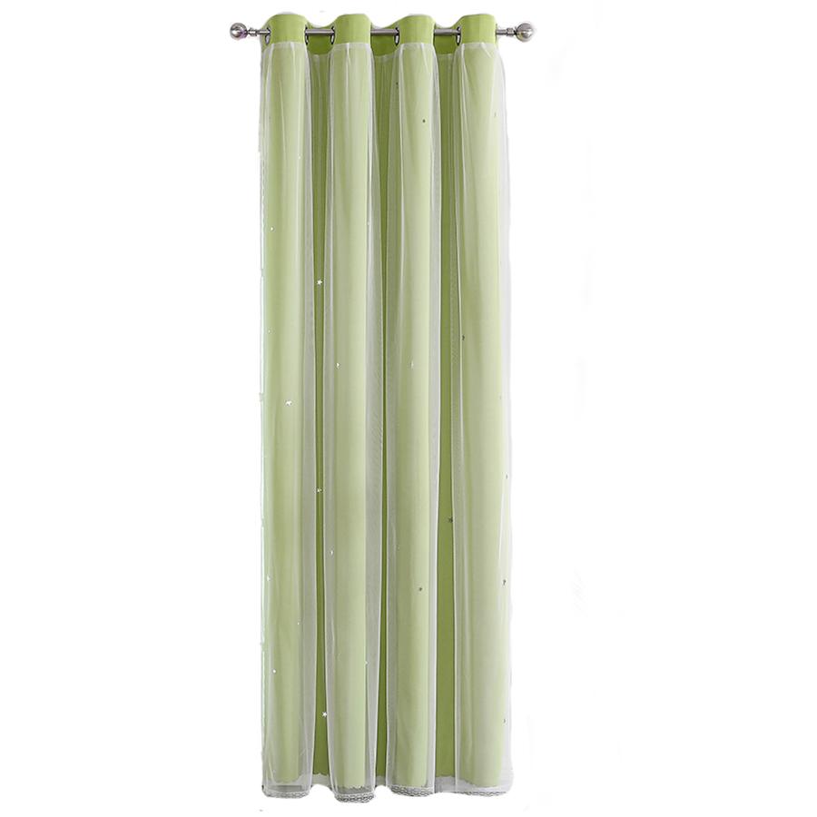 

Двухслойные романтические прозрачные детские шторы для девочек с вырезанными звездами для гостиной, спальни, оконные шторы 150X200cm