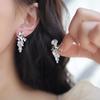 Niche Design Ear Clips, No Holes, High-end Grape Strings, Cold Wind, Super Flash Crystal Stud Earrings, Temperament Mosquito Coil Disc Earrings