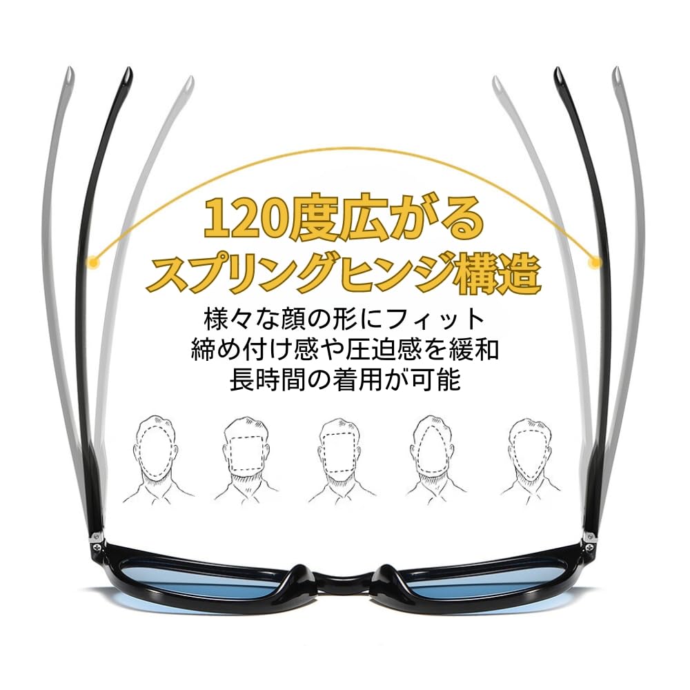 GetOn Men's Photochromic Polarized Sunglasses with Color-Changing Lenses, UV Protection, Lightweight TR Material, Asian Fit, Wellington Style, for