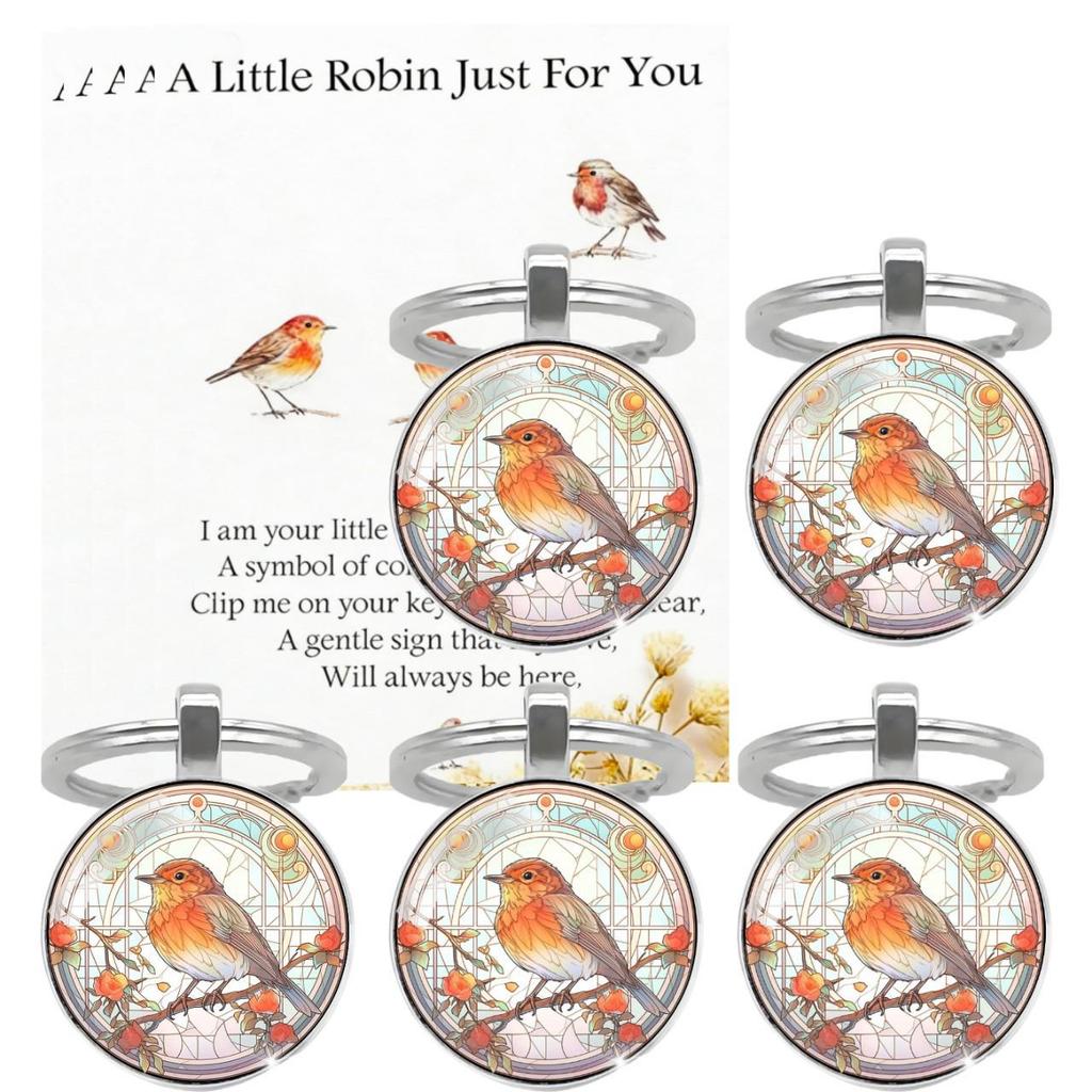 European Robin Friendship Gift Keychain Set - Exquisite Pendant Backpack Accessory