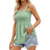 Damen Sommer Lose Ärmellose Hosenträger Plissee Rüschen Schlank Tunika Casual Tops Weste Bluse