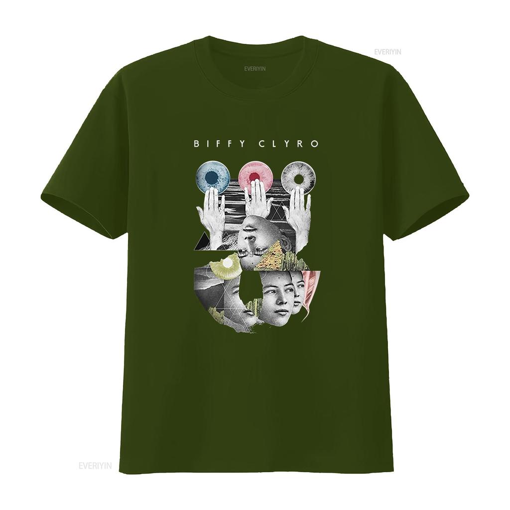 Mens Biffy Clyro Hands Artistic Print Slim Fit T Shirt XX Large Black Vintage Washed Streetwear Soft Unisex Breathable