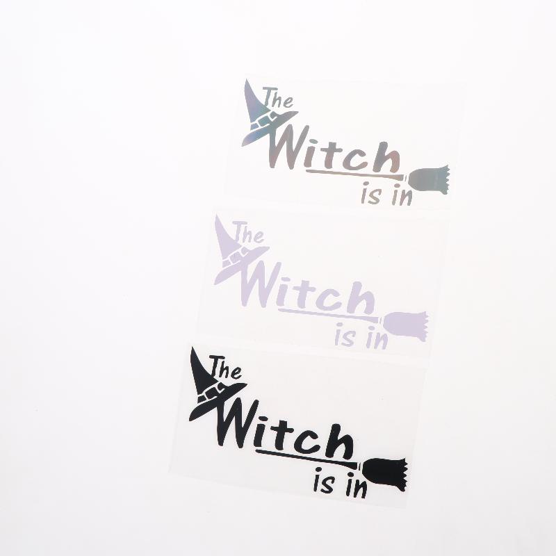Car Sticker "The Witch Is In" Creative Letter Decal Waterproof Universal Fit for Auto Truck Motorcycle Rear Windshield