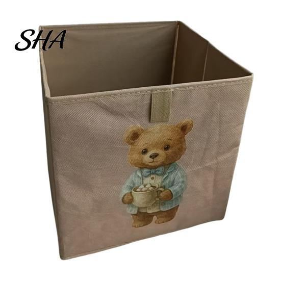Toy Storage Box Foldable with Handles, Durable Non-woven Organizer, Fabric Bin Large Capacity Square Bin, for Clothes Toys Closet
