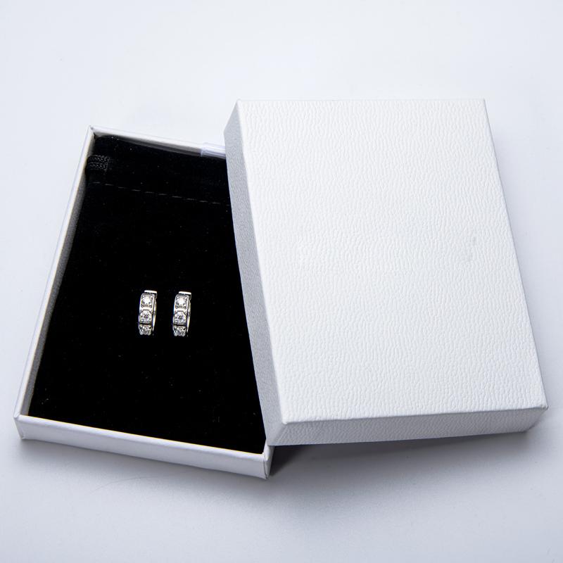 Sparkling Jewelry D Color Black 3.0mm 0.1ct Moissanite Diamond 925 Sterling Silver Huggie Hoops Stud Earrings for Men