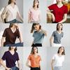 Silk Cotton T Shirt For Women With V Neck And Slim Fit For Casual Wear
