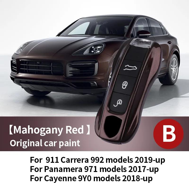 Car Key Paint Protective Case Keyless Cover For Porsche Cayenne Mancan Panamera 911 718 Boxster Cayman Taycan Replacement Shell