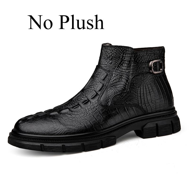 Iarnă Bărbați Piele Naturală Glezna Cizme Cu Fermoare Modă Mărime Mare 46 47