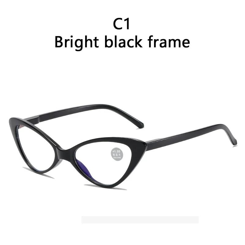 Cat Eye Reading Glasses Women +1 to +4 Anti Blue Light Unisex Vision Protection Eyewear for Ladies