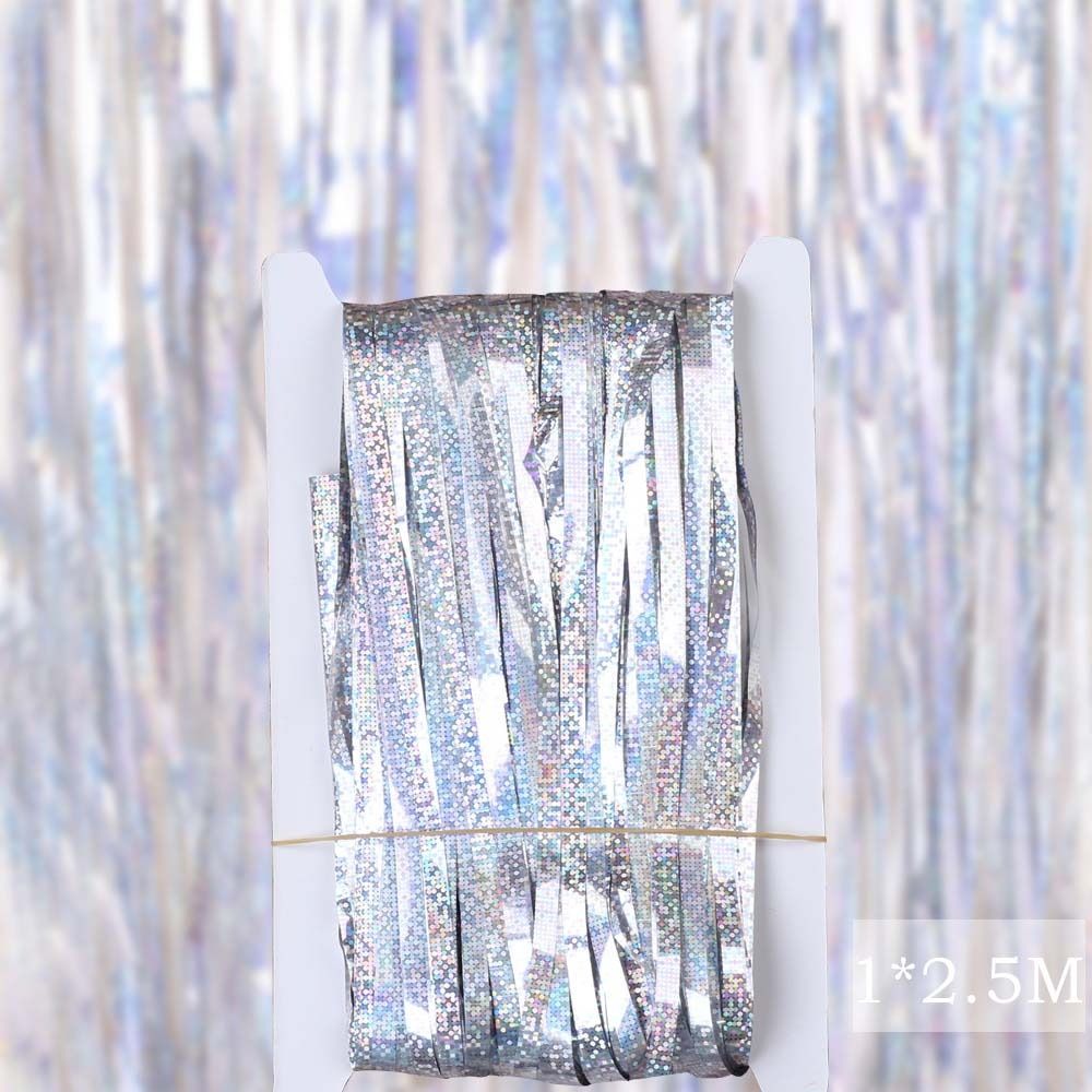 Foil Laser Christmas Wedding Prom Birthday Party Tassels Door Curtain Foil Curtain Rainwire Curtain