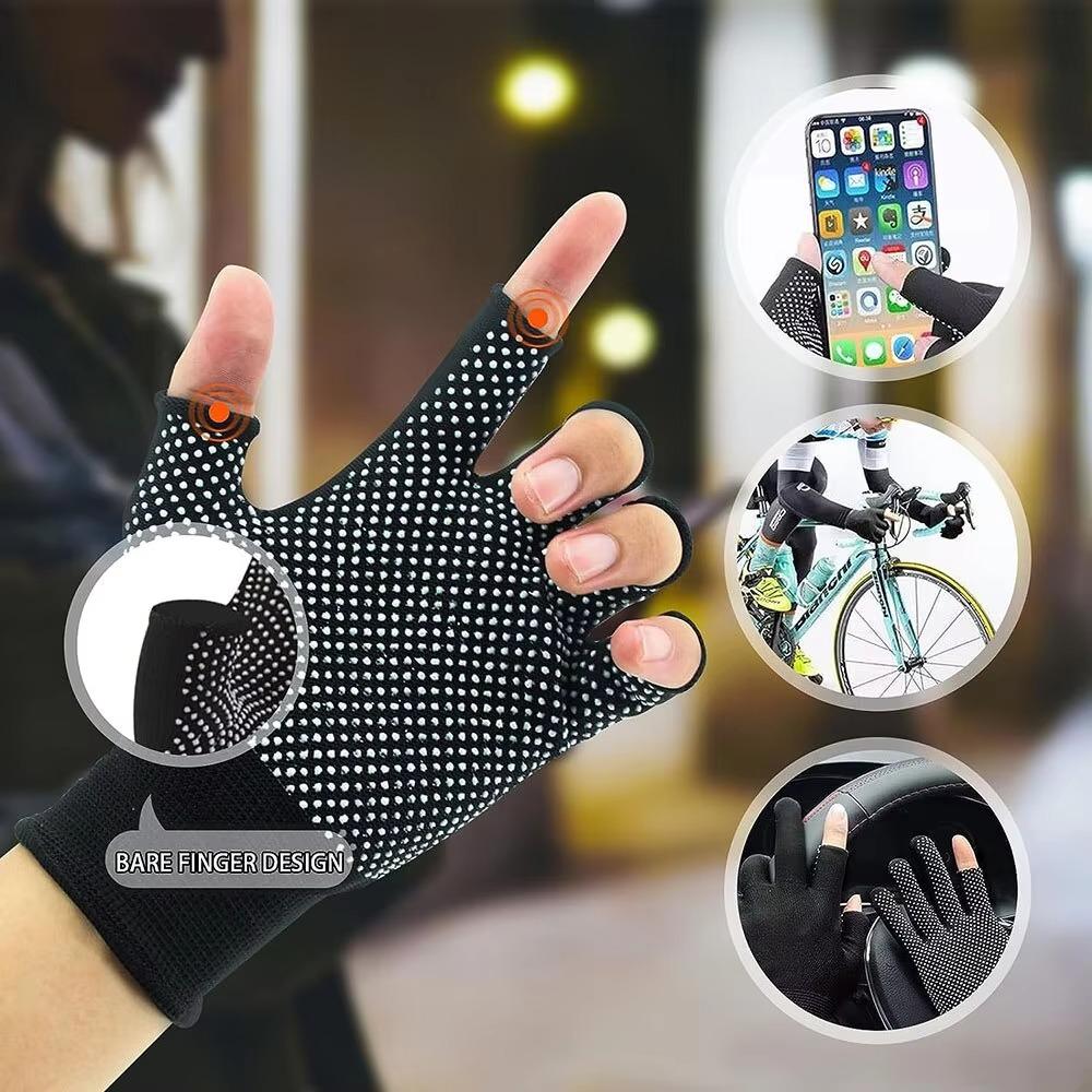 1 Pairs Bicycle Fingerless Gloves Lightweight Sunscreen Anti-Slip Riding Outdoor Workout Gloves Fitness Cycling Motorcycle