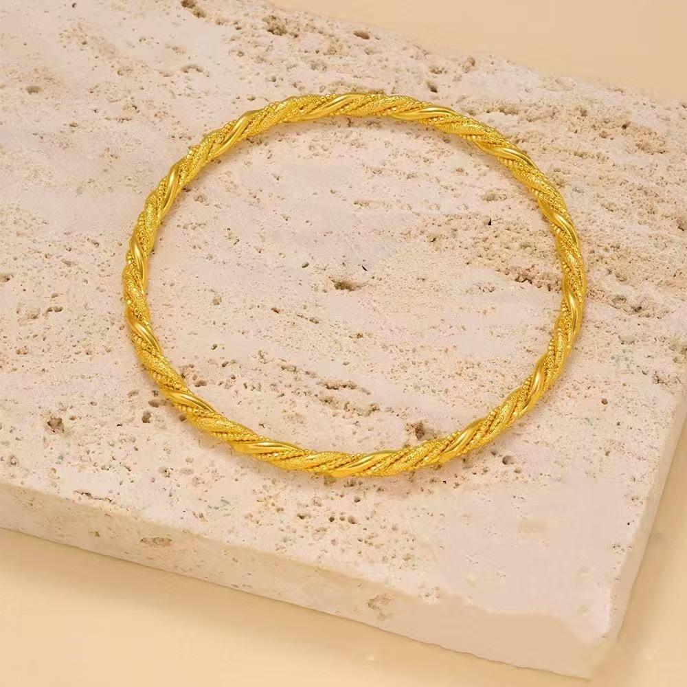 Gold Cable Knit Bangle - 2025 Autumn Collection: Perfect Gift for Her