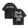 Summer Christian Jesus Men T Shirt Wash Short Sleeve Street Print Vintage T Shirt Oversize T Shirt for Men and Women