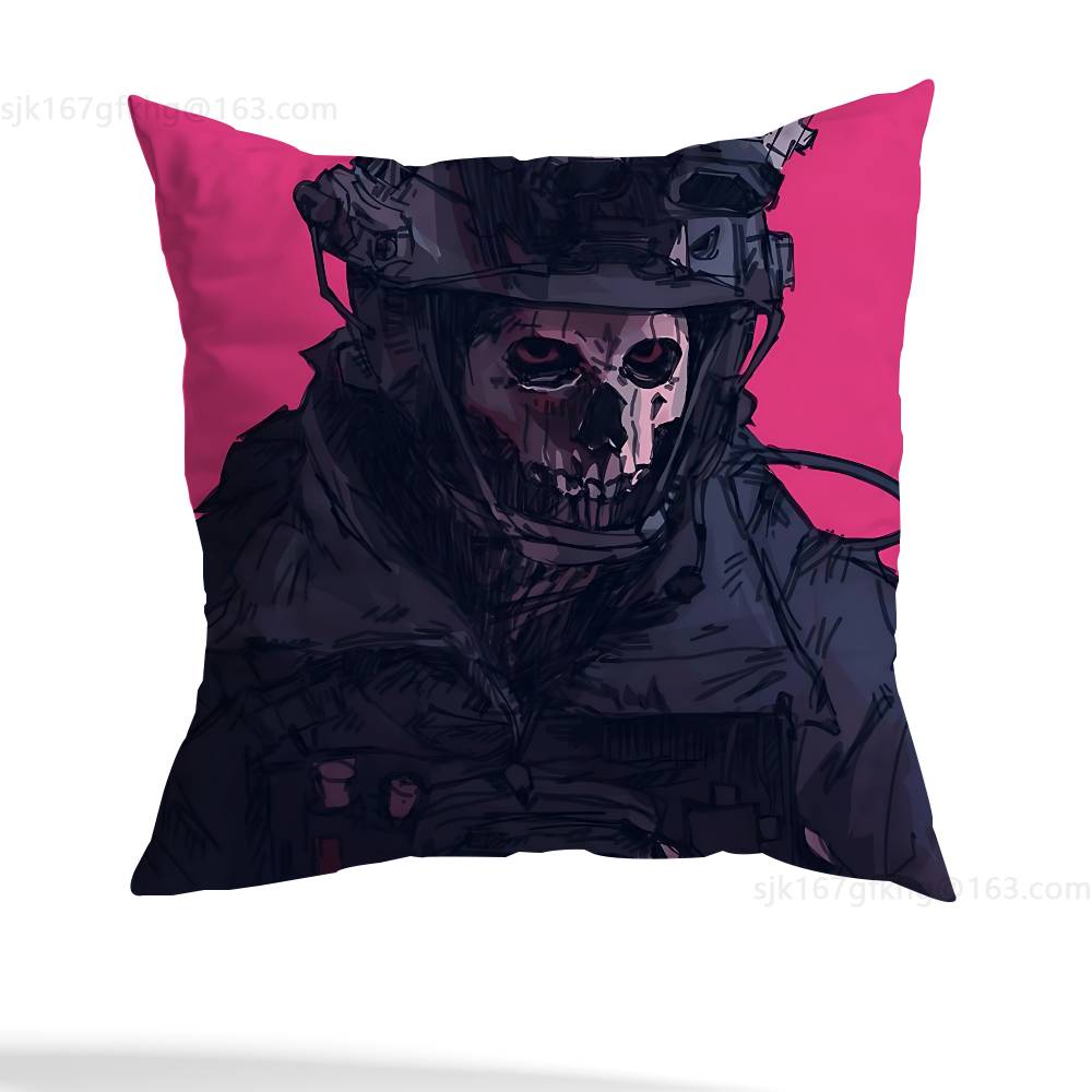 Game Call of Duty Pillow Case Anti-dustmite Pillowcase Invisible zipper silky short plush Sofa cushion cover