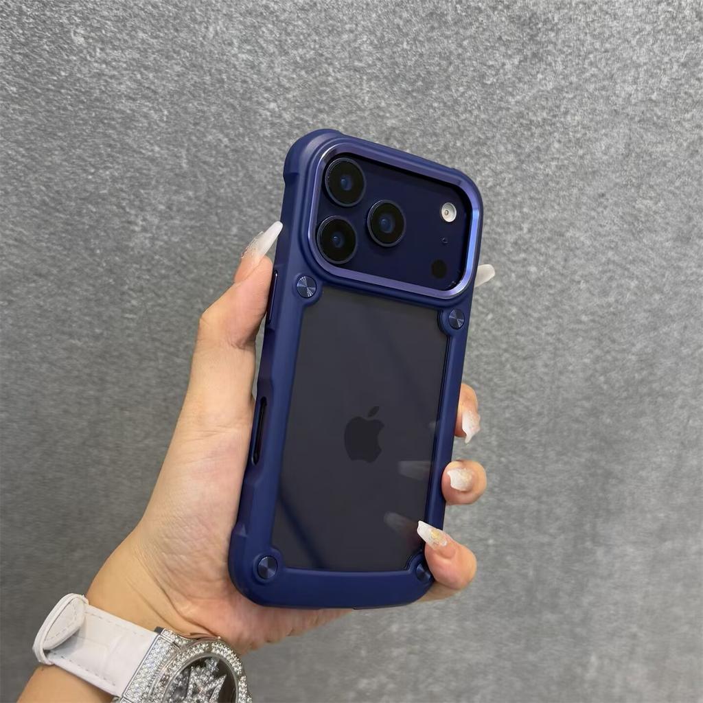 Shockproof armor Clear Acrylic Phone Case For iPhone 17 16 15 14 13 12 11 Pro Max Plus XR XS X Bumper Hard Cover Funda