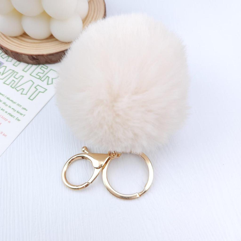 Creative Imitation Rex Rabbit Fur Ball Keychain - Plush Bag and Car Pendant Gift