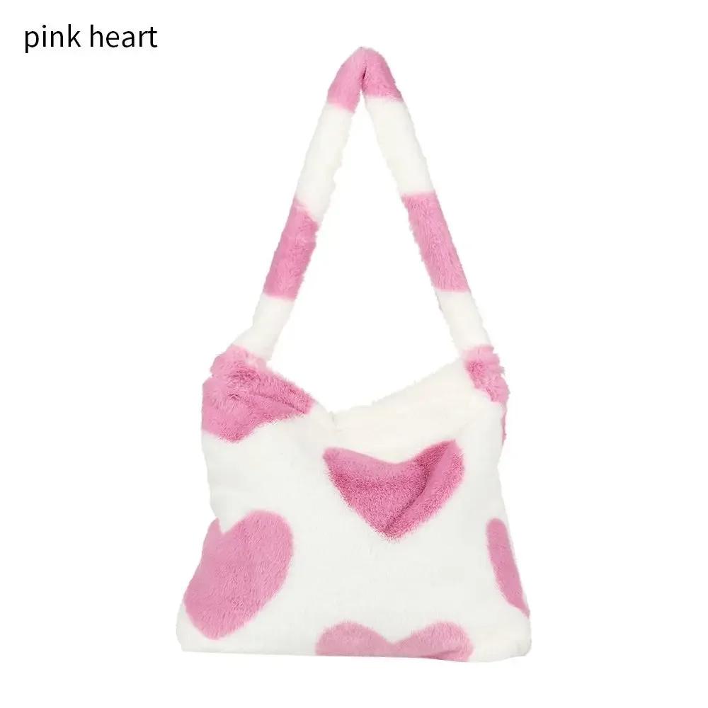 Women Girls Fluffy Shoulder Bag Top-handle Bag Female Autumn Winter Tote Fashion Large Capacity Shopping Bag
