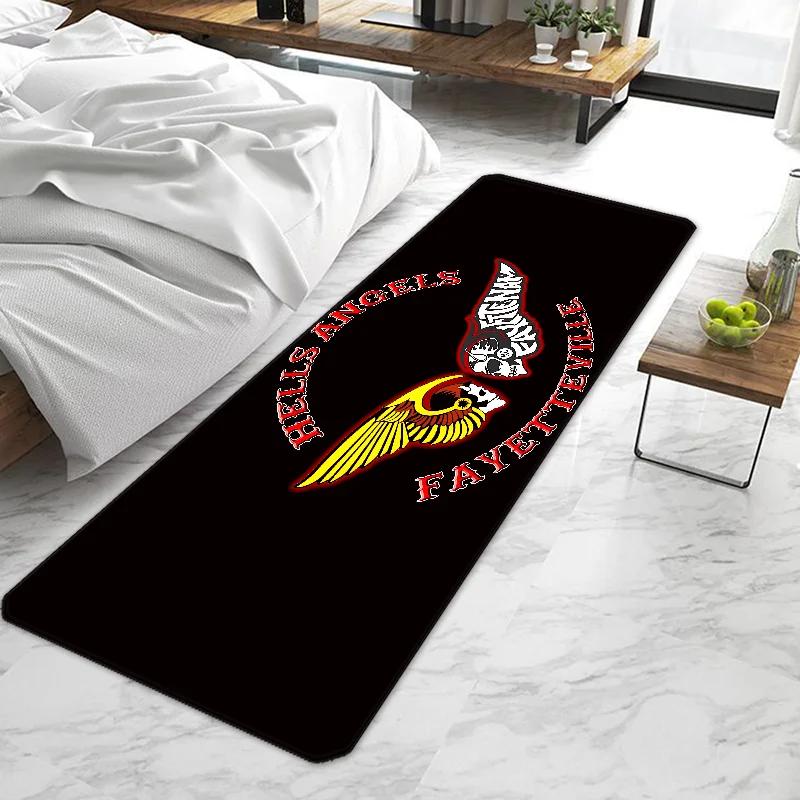 Hells Angels Fußmatte Eingang Fußmatte Rutschfest Waschbar Küchenteppich Wohnzimmer Flur Teppiche Fußmatten Badezimmer Bad 40x60cm