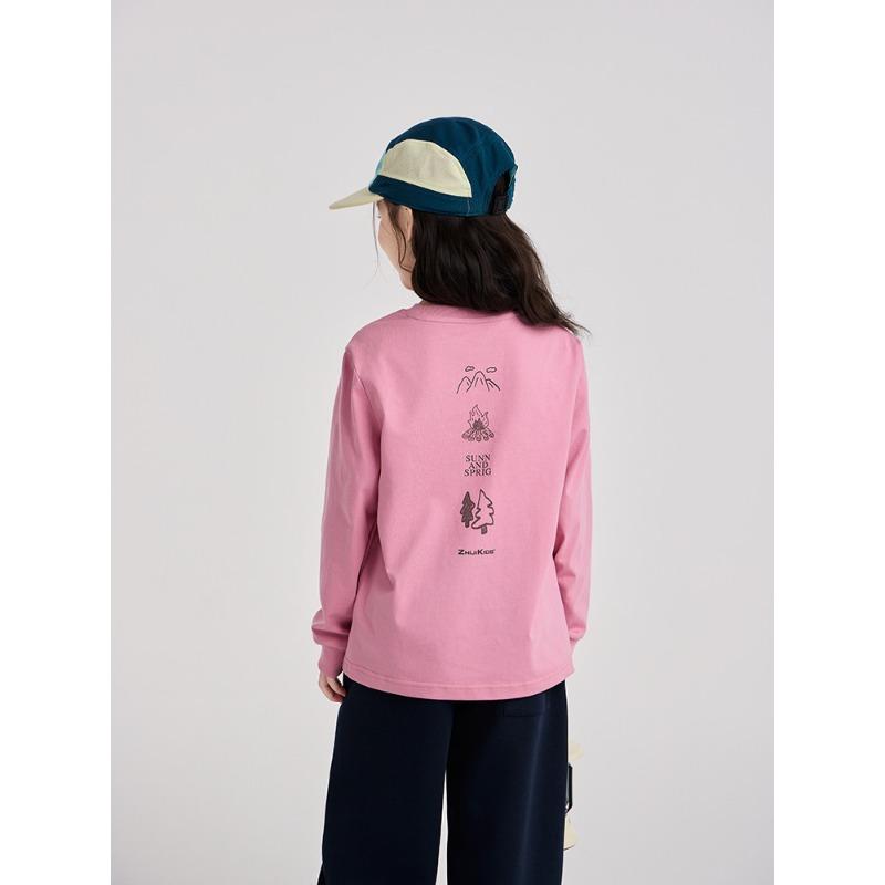 T-shirt Manches Longues Enfant Logo Basique Unisexe Garçons Filles Séchage Rapide Top de Sport