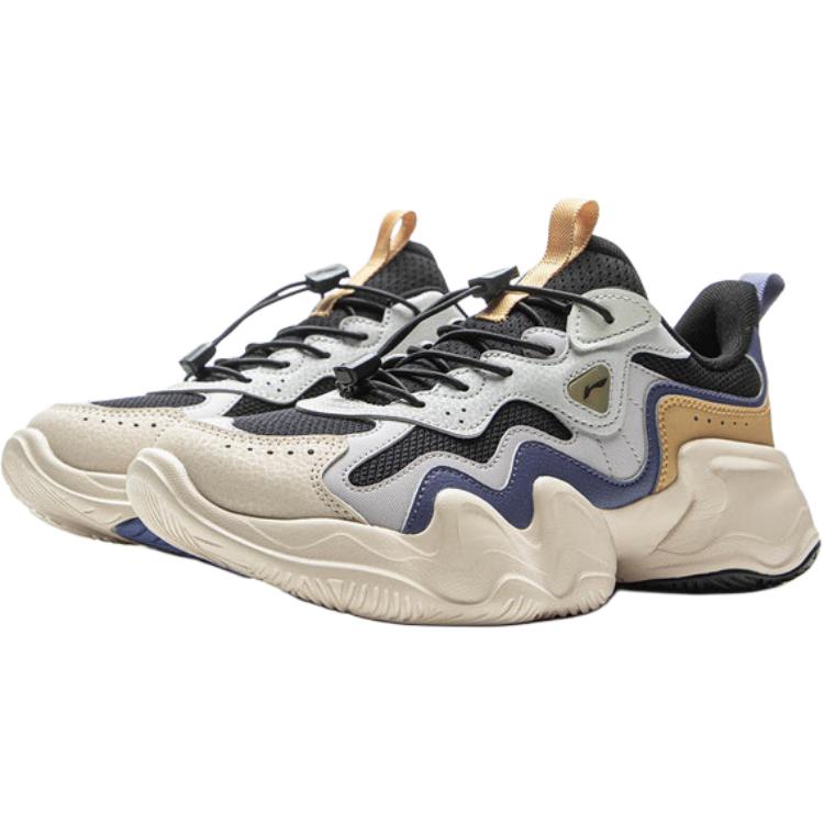 Li Ning Kids Sports Lifestyle Series Comfortable Versatile Rebound Low-Top Casual Shoes Unisex Casual Shoes Gray YKCV250-5