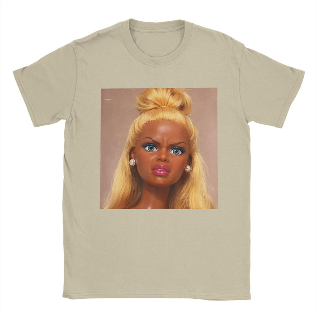 Harajuku TShirt Beach Angry Disgusted Black Doll Face Meme Trending TShirts Reaction Meme Funny 100 Cotton Tshirt for Unisex Tee