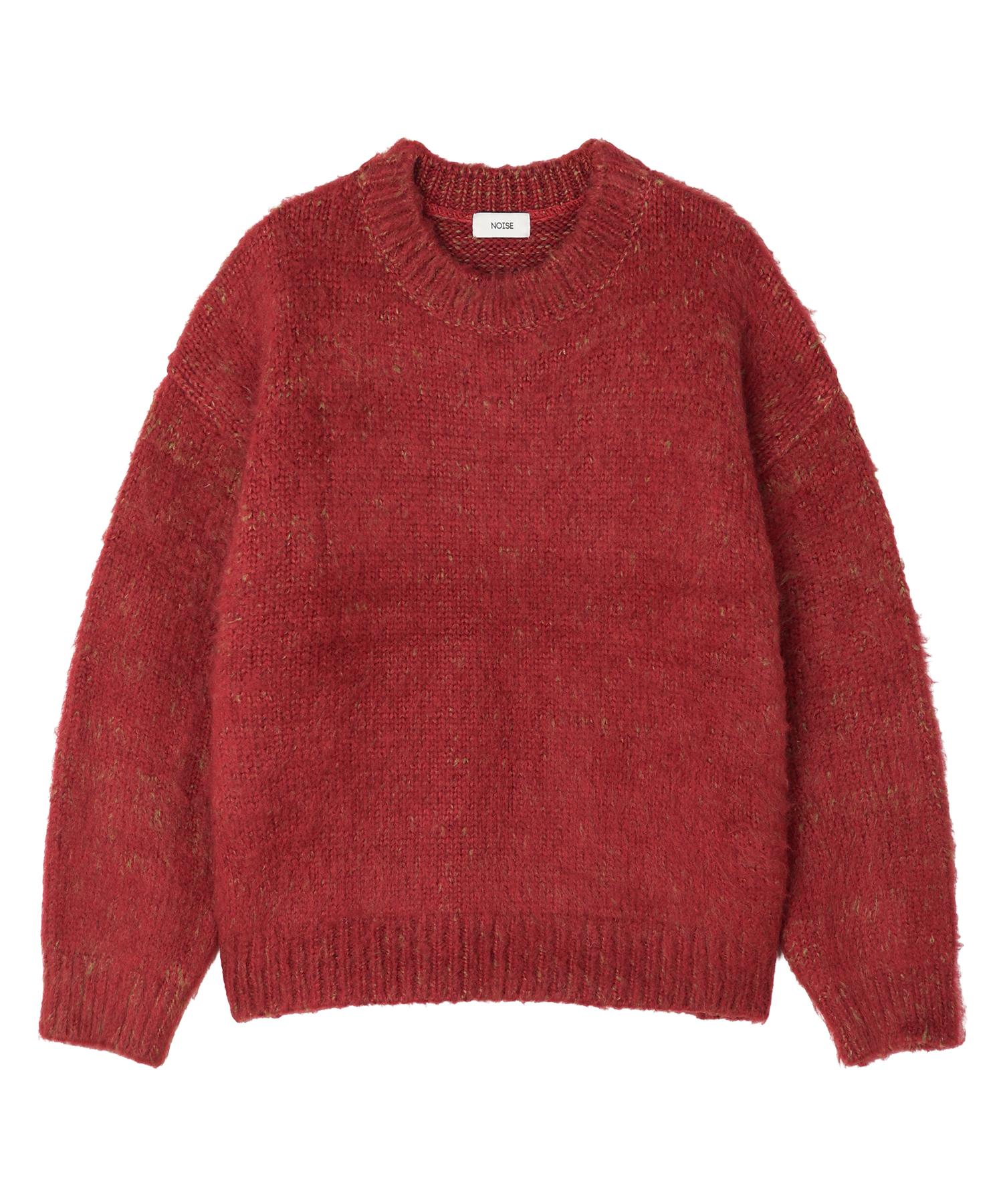 Noise Coloring Brushed Oversized Knit - Red Red/M
