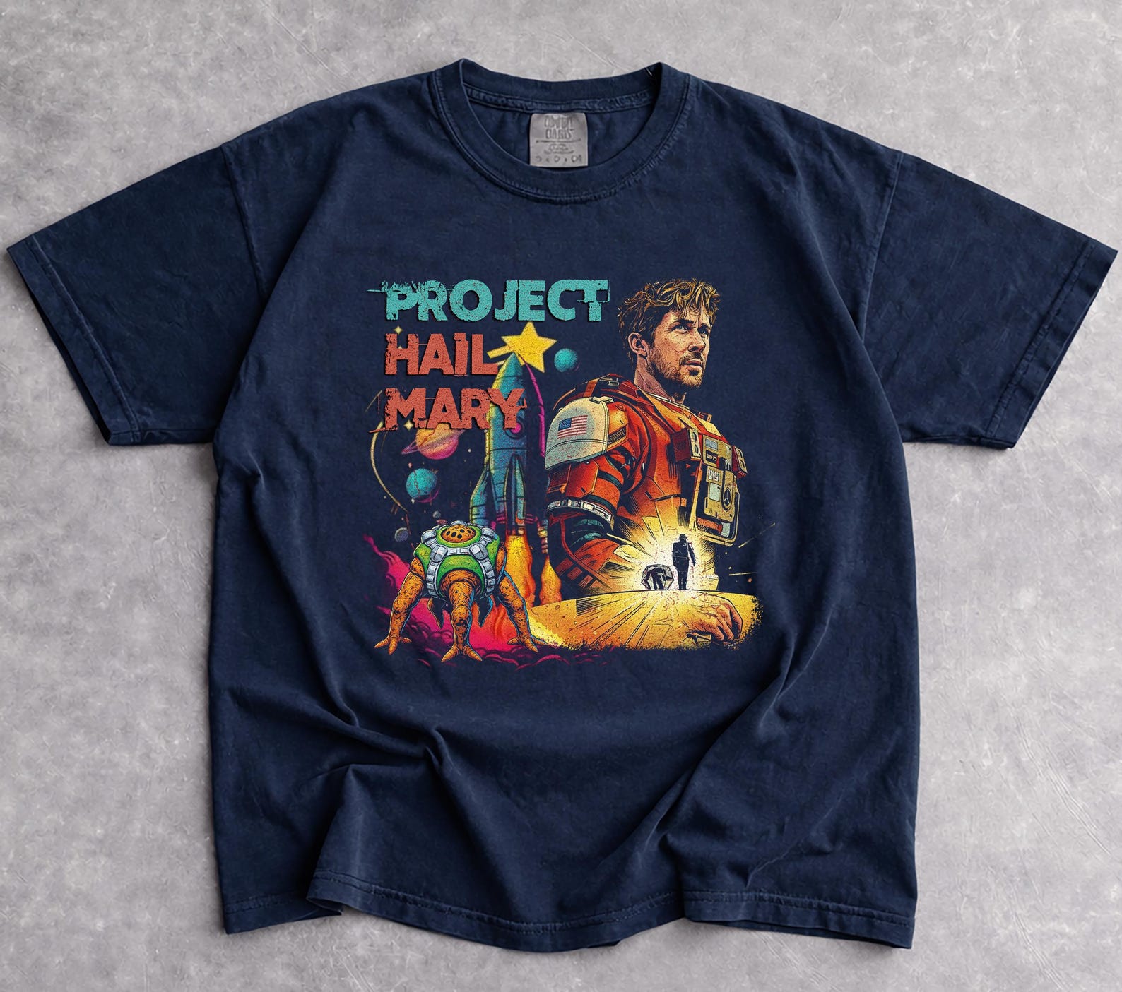 Vintage Project Hail Mary Shirt, Ryland Grace Tee, Rocky the Alien T-Shirt, Andy Weir Sci-Fi Bookish Merch, Fantasy Reader Gift XL