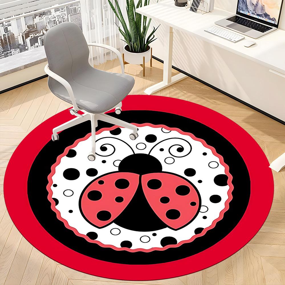 1pc Ladybug, Insect Chair Carpet for Office, Non slip, Soft and Durable Office Rug for Interior Decoration
