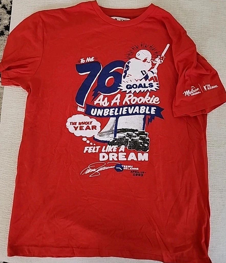 

Molson Canadian Teemu Selanne Large Graphic T-Shirt 76 Goals April 15, 1993 S
