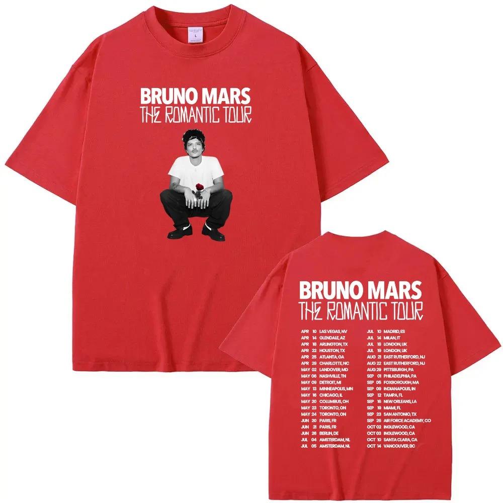 2026 The Romantic Tour TEE American Singer-songwriter Bruno Mars High Quality Fashion Tee-shirt Fashion 100%Cotton Camisetas