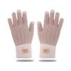 Warm Thick Plush Knitted Gloves Winter Touchscreen Plush Gloves Woman Thickening Fleece Thickened Cycling Driving Skiing Gloves