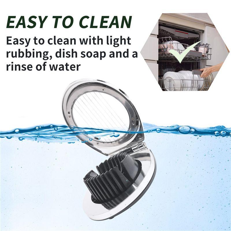 ABWR-Egg Slicer For Hard Boiled Eggs, Egg Heavy Duty Cutter Duty Slicer Kitchen Tools Garnish Slicer, 3 Slicing Styles