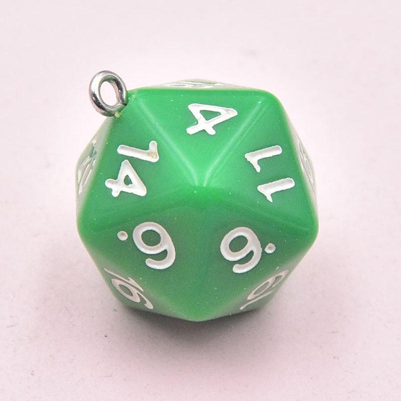 Geometric Acrylic 20-Sided Dice Pendant Bag Charm