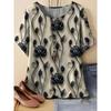 Summer Women's Casual Fashion Creative Casual Daily T-shirt Loose Casual T-shirt 3D Digital Color Printed T-shirt