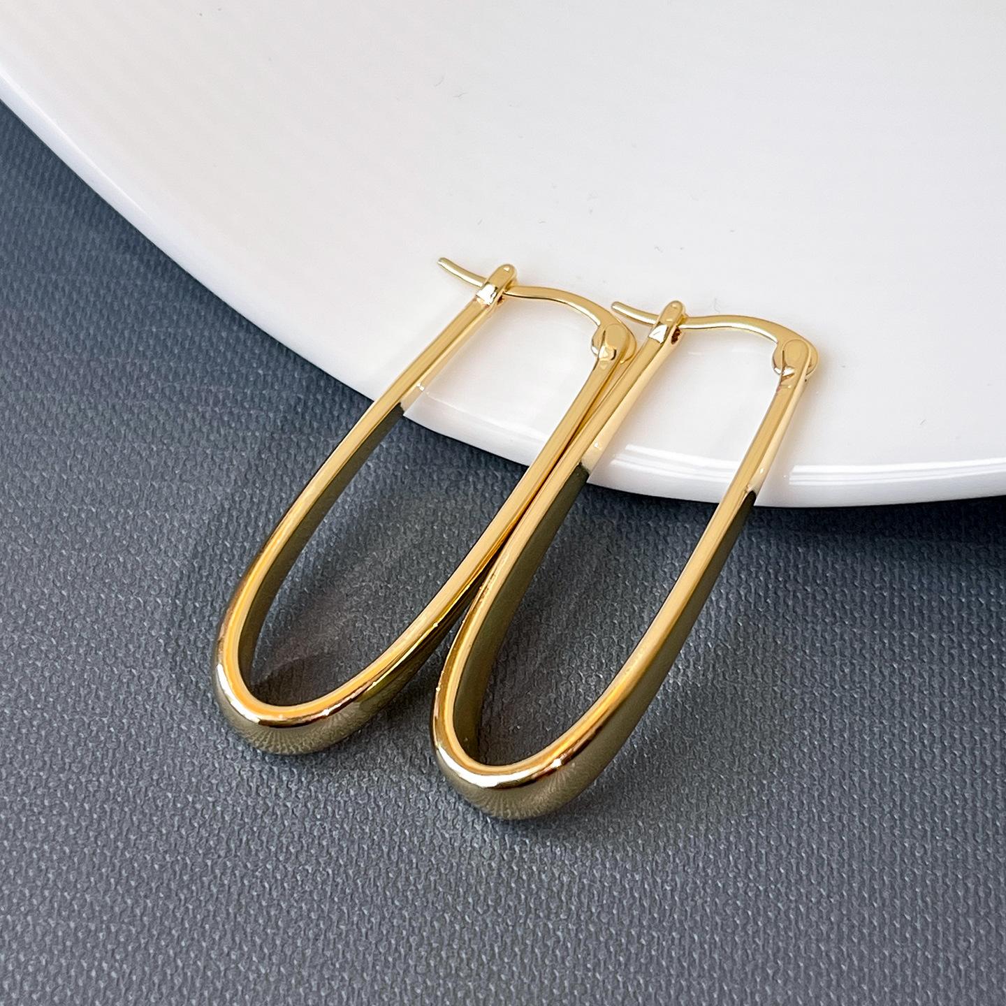 

Simplicity Smooth U-Shaped Earrings for Women Men French Style Temperament Earring Buckle Fashion Jewelry Wedding Accessories