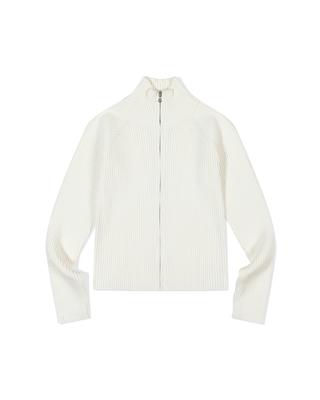 MOAA Ribbed Mock Neck Zip-Up (Ivory)