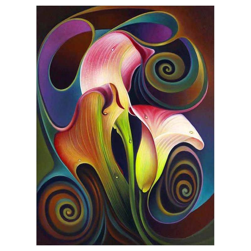 5D Diy Diamond Painting Abstract Flower Landscape Kit Full Drill Round Embroidery Mosaic Art Picture Of Rhinestones Home Decor