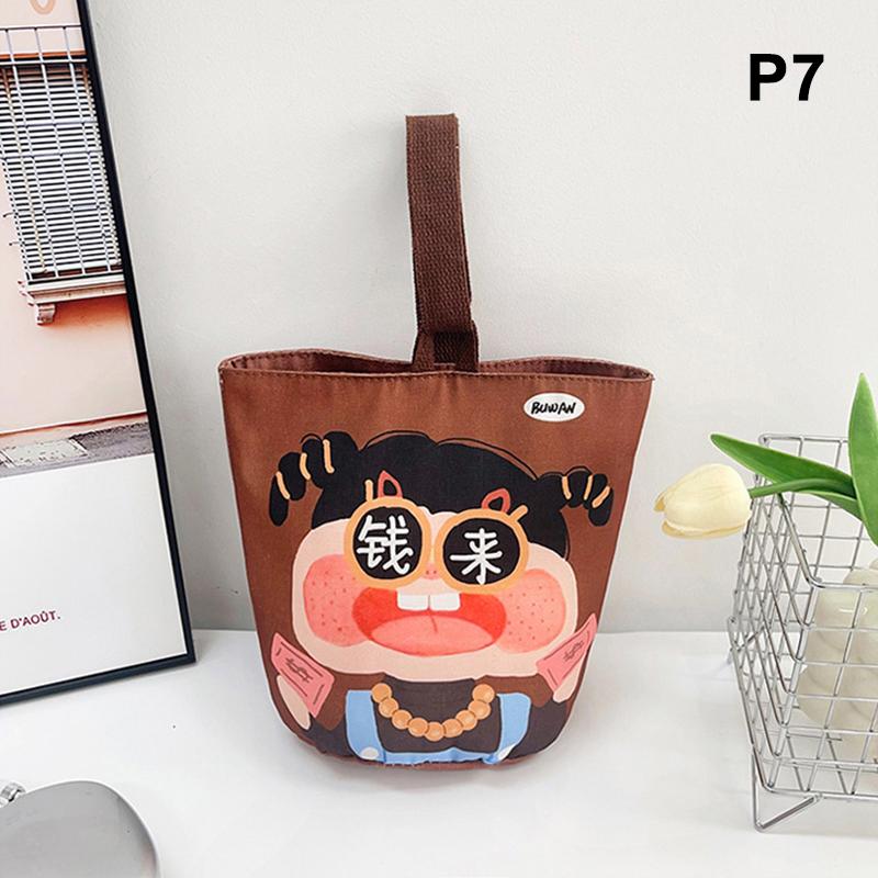 1Pc Kawaii Korean Mummy Bag Cartoon Girl Canvas Tote Bucket Handbag For Female Children Travel All-Match Lunch Bag
