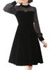 Babestar Party Sheer Long Size Suitable for Middle and High School Suitable for and Special Women's Dress, Lace, Sleeves, Knee-Length, A-Line, Formal,