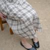 Elssibeui Cotton Plaid Check Strap Dress_Ivory