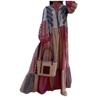 Women's Vintage Print Ethnic Style Long Puffed Sleeve Holiday Commuter Dress