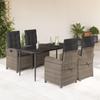 5-Cz. Set di Mobili da Giardino con Cuscini, Grigio, Rattan PE