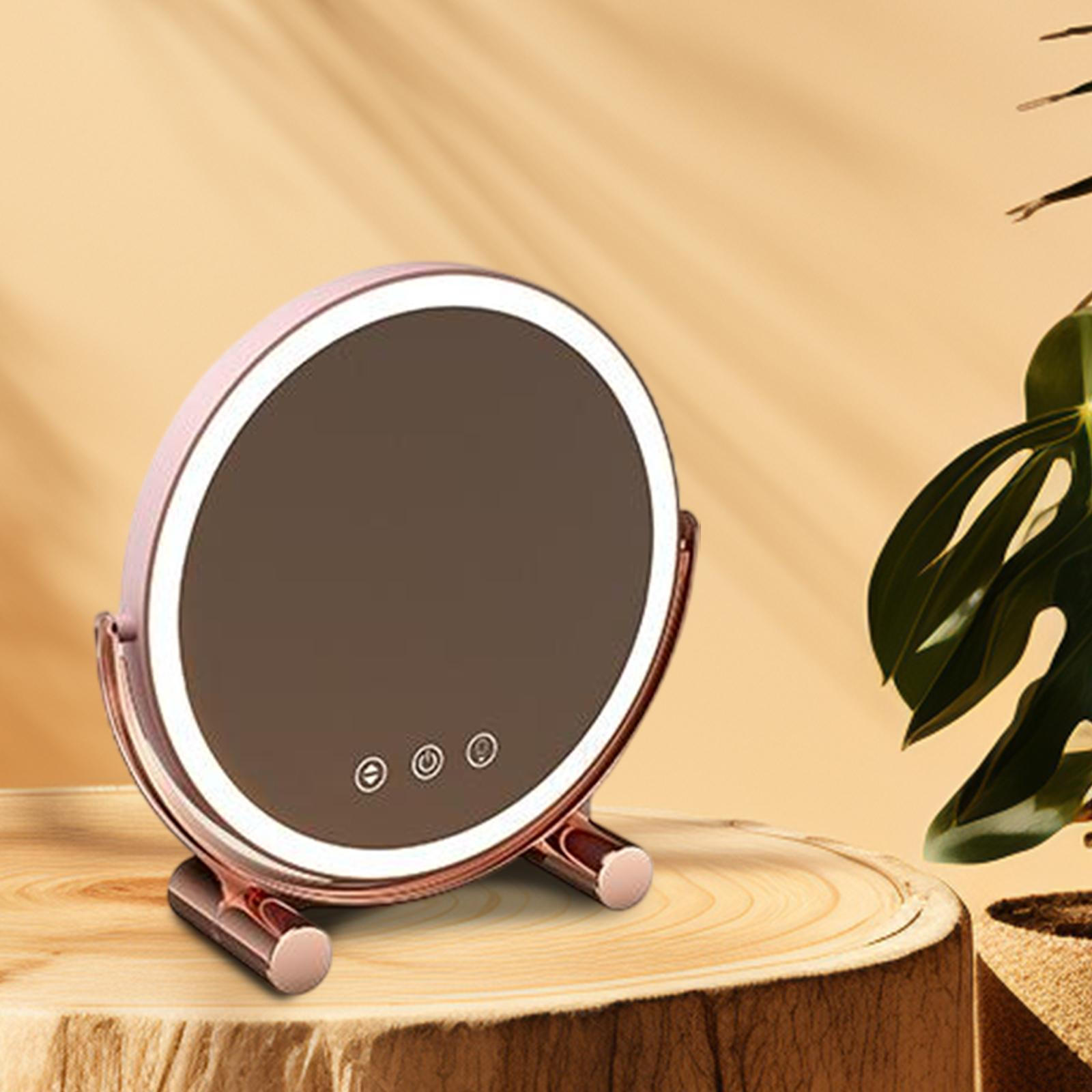 

Зеркало с подсветкой, косметический столик для путешествий, необходимое затемнение, практичный туалетный столик для спальни розовый