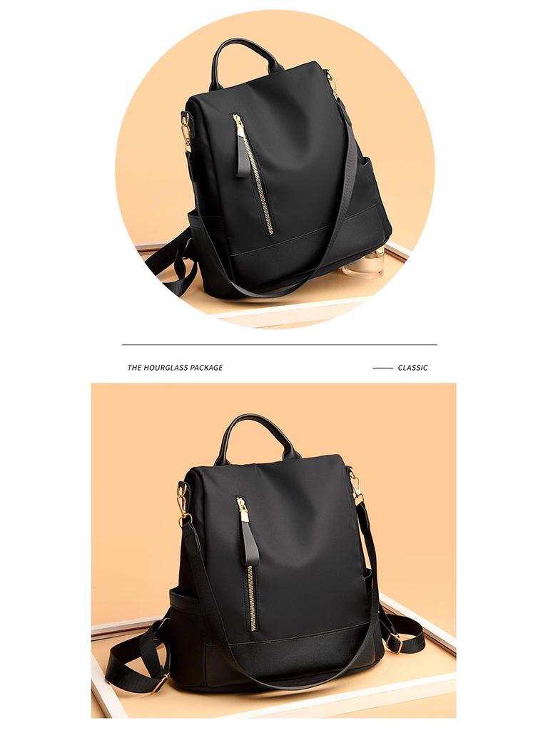 High-End Women's Versatile Oxford Backpack: 2024 Trendy, Large Capacity for Travel and School.